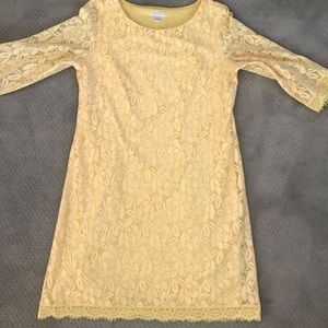 Yellow Lace detailed Dress Size 16